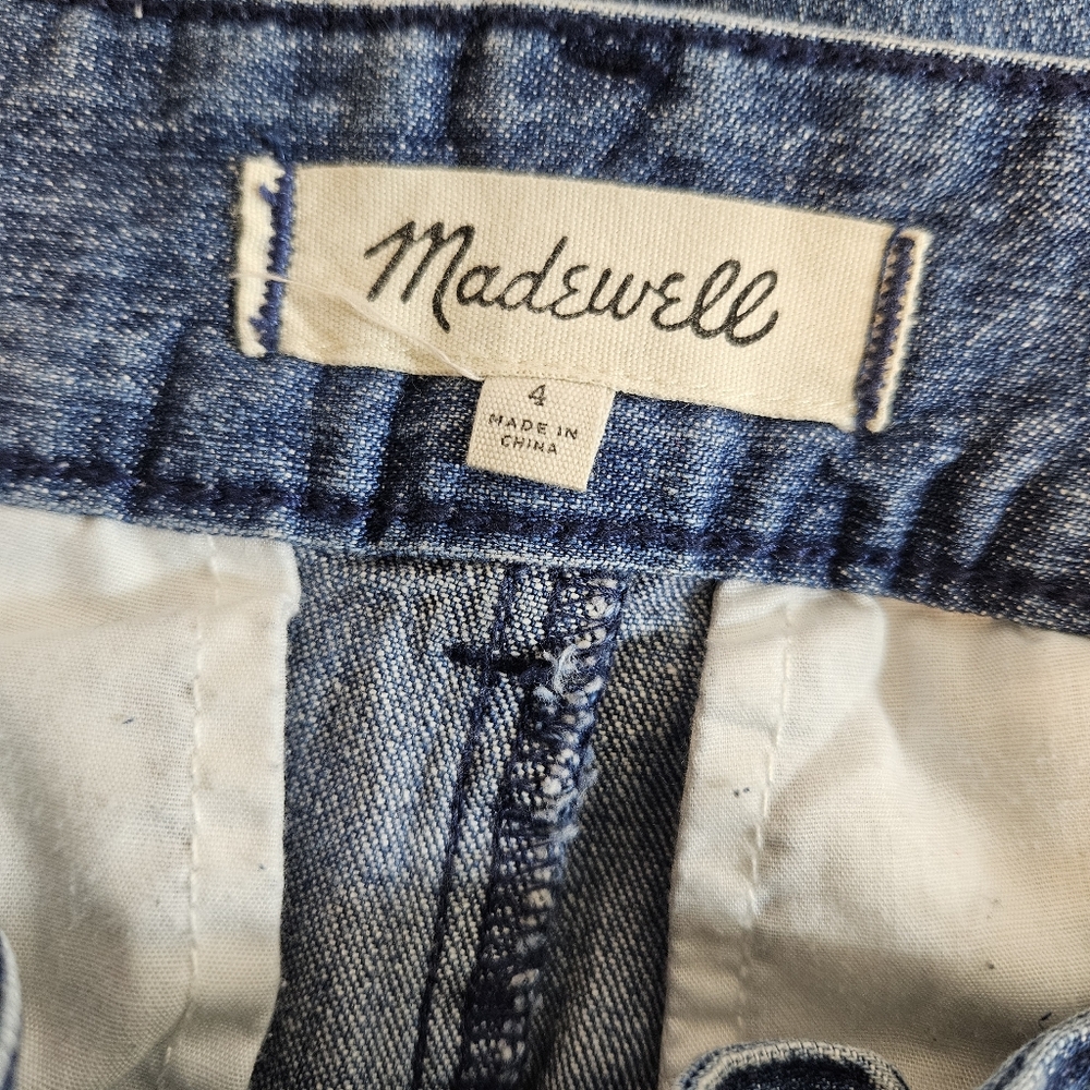 Madewell Jeans High Rise Wide Leg Cropped Pleated Front Denim Size 4 - Picture 13 of 16